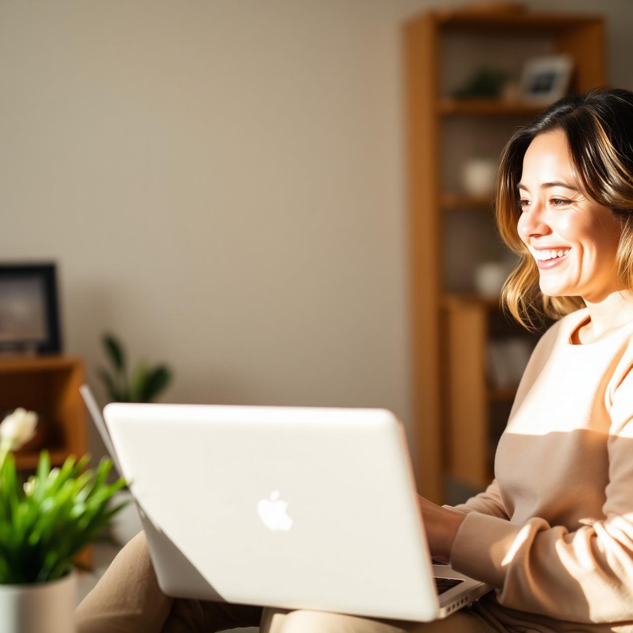 Patient in a virtual therapy session at home